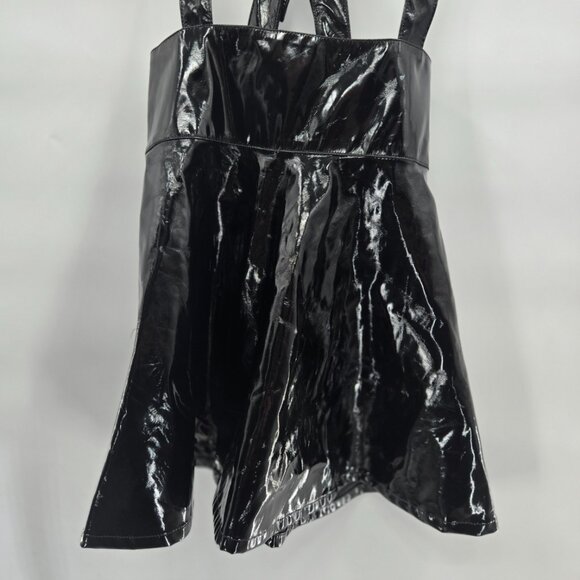 Social Collision Black Faux Leather Alt Goth Suspender Mini Skirt Small - Picture 2 of 10